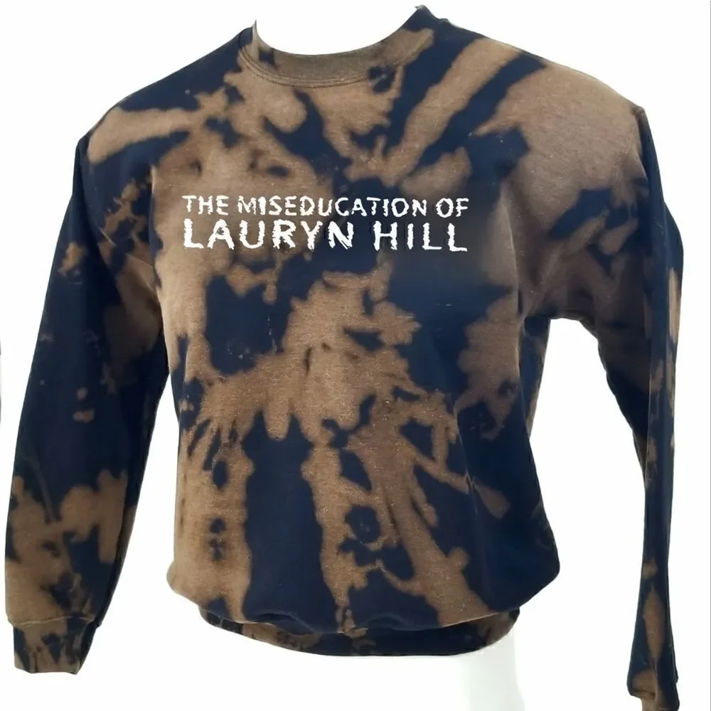 THE MISEDUCATION OF LAURYN HILL Acid Wash Pullover Crewneck Sweatshirt Rap, Rock - Picture 3 of 5